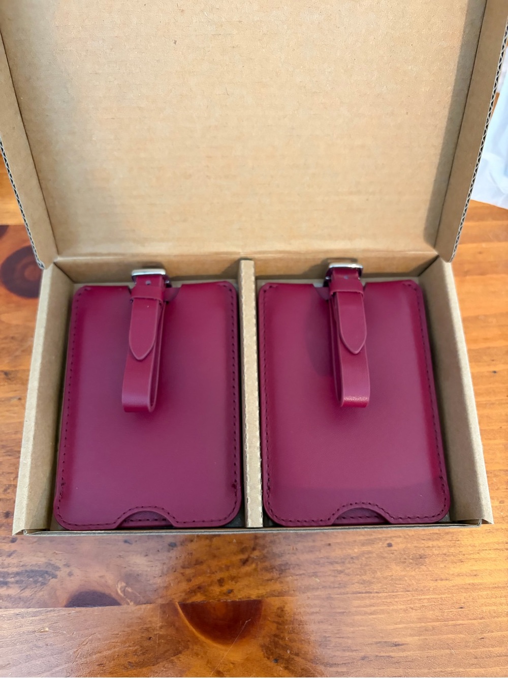 Quince Nappa Leather Luggage Tag (2-pack) - Wine